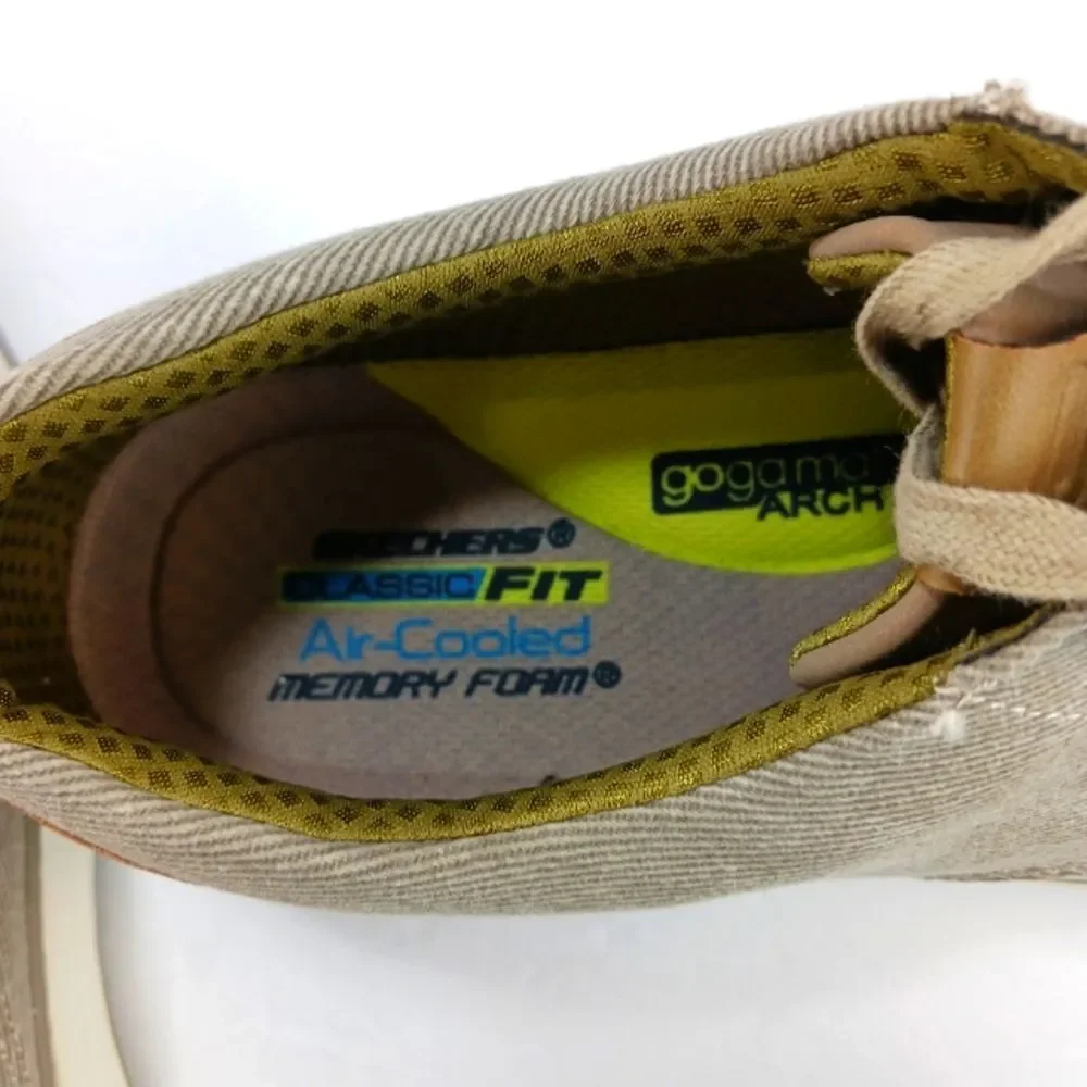 Skechers Moreno-Ederson Casual Canvas Lace-Up Oxford Sneaker Shoe Mens 13 Tan...